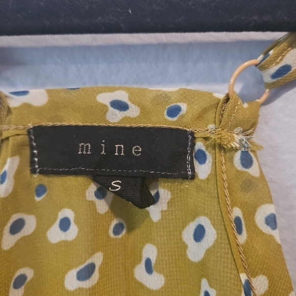 Mine Women's Size S Sheer Tank Top Blouse Adjustable Straps Chiffon Top - Picture 5 of 7